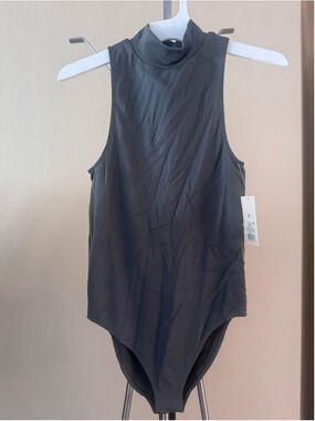 Women's New Day Gray Mock Neck Sleeveless Bodysuit XS